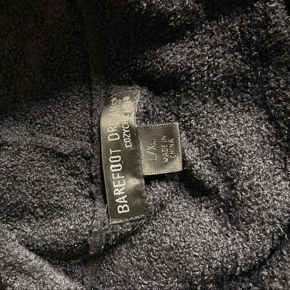 Barefoot Dreams Navy Blue CozyChic Lite Drape Front Island Wrap Size L/XL - Picture 7 of 8